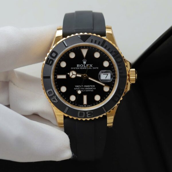 RL YM ll 42mm – Gelbgold Kautchukband