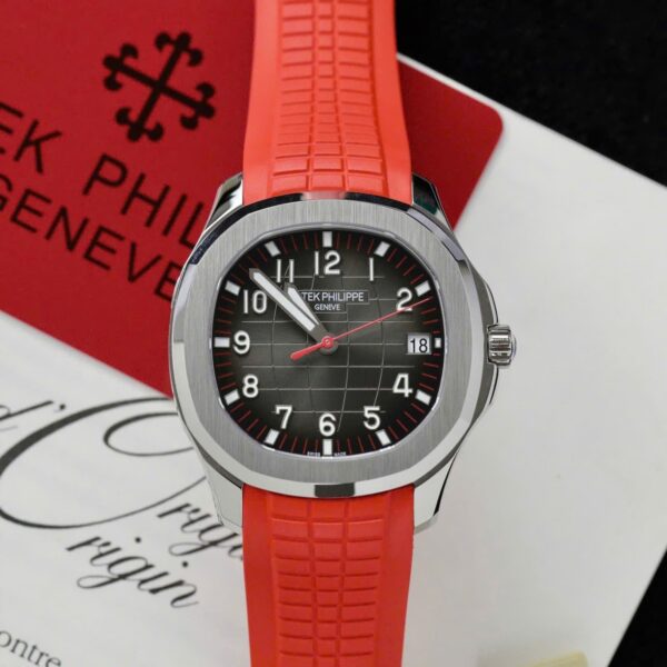 PP AQ 41mm – Edelstahl Rot Kautschukarmband