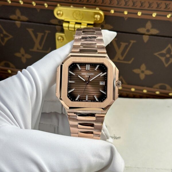 PP CUBTS 45mm – Roségold Schokoladenbraun Zifferblatt