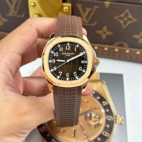 PP AQ 41mm – Roségold Braun Kautschukarmband