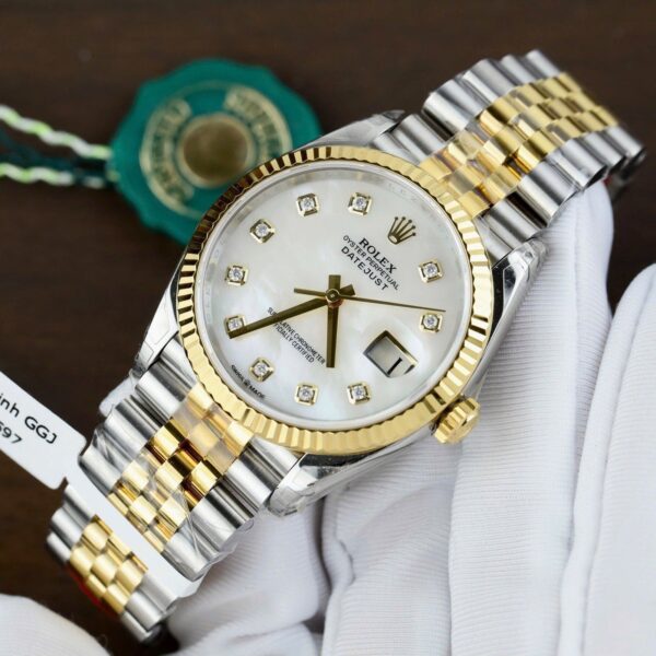 RL DJ 36mm – Weiß Diamanten