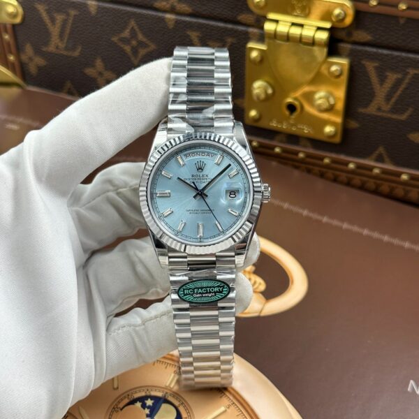 RL D-D 40mm Edelstahl/Platin Baguette